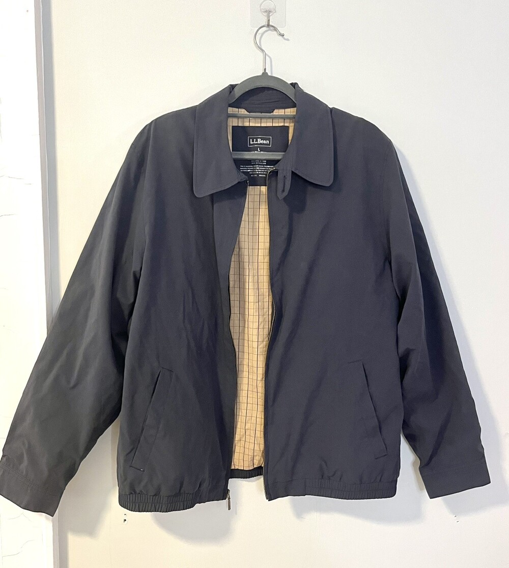 L.L. Bean Jacket Men L Gray Fade Retro Grandpa Nylon Herrington Bomber OHYYM7